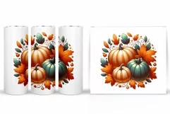Fall Pumpkin Tumbler Sublimation. Fall Tumbler Design Product Image 2