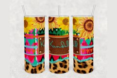 Custom Sunflower Leopard Glitter Serape 20 oz skinny tumbler Product Image 1