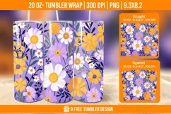 Cute Flower Seemless Tumbler Wrap Designs, Sublimation Wrap Product Image 1