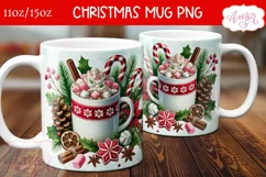 Hot cocoa mug PNG wrap, Christmas coffee mug PNG Product Image 1