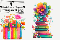 Whimsical Cute Book Lover Clipart Watercolor PNG Product Image 1