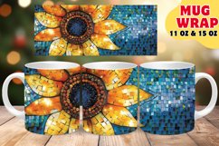 Garden Bloom Stained Glass Sublimation 11oz 15oz Mug Wrap Product Image 1