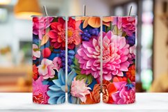 Seamless 3D Floral Tumbler PNG Wrap Product Image 3