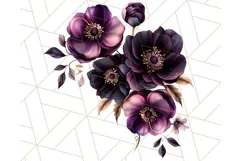 Gothic Floral PNG, Dark Aesthetic Flowers Clipart Print Product Image 4