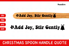 Christmas Wooden Spoon Handle Quote SVG - Stir Gently Product Image 1
