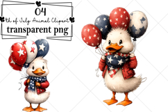 Watercolor 4th of July Animal Clipart Watercolor PNG Product Image 1