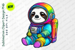 Rainbow Sloth Astronaut Clipart Png Product Image 1