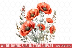Wildflowers Sublimation Clipart Product Image 1