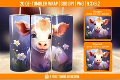 Highland Cow Tumbler Designs, Sublimation Wrap Product Image 1