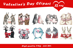 Valentine Cozy Animals Clipart PNG Product Image 1