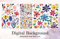 Flower Pattern Background Wallpaper Digital Paper_24 Product Image 1