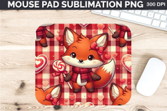 Watercolor Foxes Mouse Pad Sublimation - Valentines PNG Product Image 1