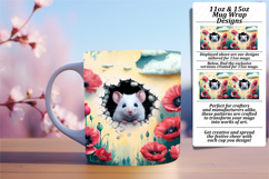 EXQUISITE 11oz Mug Wrap PNG Template , Animals In Wall Product Image 1