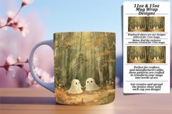 Adorable Spooky Ghost Mug Wrap Art 11oz 15oz Product Image 1