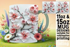 Whimsical 3D Blossom Mug Wrap 11oz 15oz Product Image 1