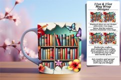 Trendy 15oz Mug Wrap Png Template , Books Product Image 1