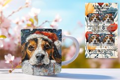 Peeking Dog Christmas Mug Wrap Winter Holiday Art 11oz 15oz Product Image 1