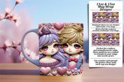 Chic 11oz Png Mug Wrap Template , 3D Characters Product Image 1