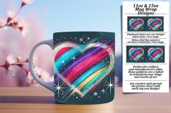 EYE-CATCHING 11oz Mug Wrap PNG , Heart Product Image 1