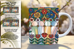 Elegant 11oz Mug Wrap Png Template , Flowers Product Image 1