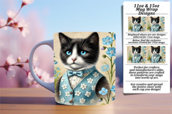 Custom 11oz Mug Wrap Png Design , Cute Cat Product Image 1