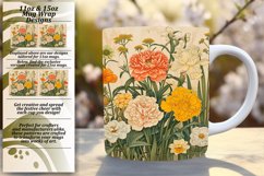 Classic Vintage Floral Pattern Mug Wrap Design Product Image 1
