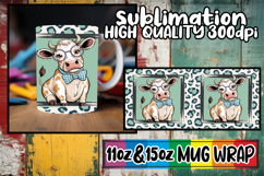 Bright dreams 11oz 15oz sublimation wrap, Cute Cow Product Image 1
