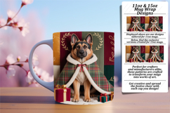 Beautiful 15oz Mug Wrap Png Design , Holiday Pets Product Image 1