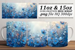 Flower Mug Wrap - Springtime Floral Pattern 11oz 15oz Product Image 1