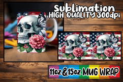 Charming scenes sublimation print wrap, Skull USA Product Image 1
