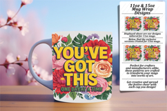 Radiant 11oz Mug Wrap Png Template , Flower Quote Product Image 1