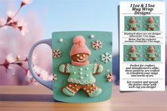 Christmas 3D Gingerbread Man Wrap | 11oz/15oz Mug Design Product Image 1