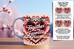 Elegant 15oz Mug Wrap Png Artwork , Valentines Day Product Image 1