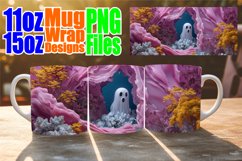 3D Ghost in Wall Mug Wrap - Halloween 11oz 15oz Product Image 1