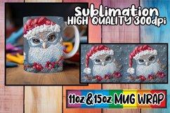 Holiday Owl Mug Sublimation 11oz 15oz Embroidery Product Image 1
