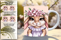 CLASSY PNG Mug Wrap Design 15oz , Cute Bunny Product Image 1