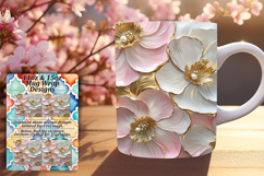 Dynamic 15oz Mug Wrap Png Artwork , 3D Flower Product Image 1