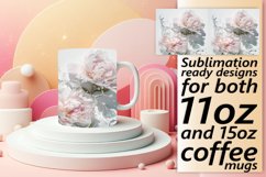 Aqua Petals: Sublimation Art Mug Wrap 11oz 15oz Product Image 1