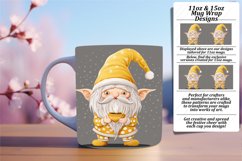 Watercolor Christmas Gnome Wrap 11oz/15oz Mug Sublimation Product Image 1