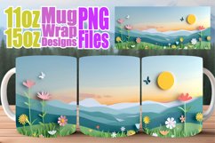 Spring Landscape Mug Wrap - Scenic Sublimation Design Product Image 1