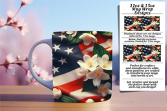 Unique 11oz Mug Wrap Png Template , USA Flag Product Image 1