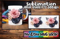 3D Enchanted Floral Mug Sublimation - 11oz/15oz Wrap Product Image 1