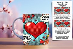 Sophisticated 15oz Mug Wrap Png Design , 3D Heart Product Image 1