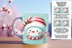Custom 11oz Mug Wrap Png Design , Snowman Product Image 1