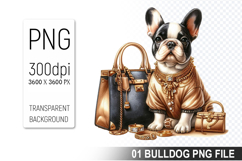 Cute French Bulldog Clipart PNG, Dog illustration Design Product Image 1