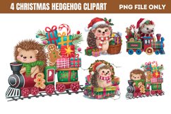 Christmas Hedgehog Clipart PNG Product Image 1