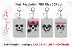8 Funny Skull Designs - Cards Holder Keychain Product Image 4