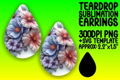 Elegant 3D Flower Print Teardrop Earrings: Sublimation Fun Product Image 1