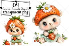 Whimsical Summer Animals Clipart Watercolor PNG Product Image 1