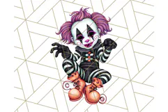 Creepy Clown Halloween PNG Clipart, Spooky Circus Art Product Image 4